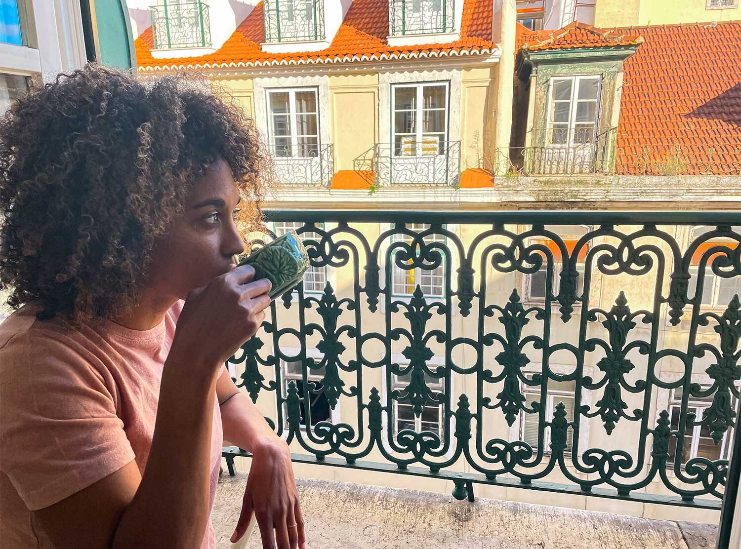 Baixa House My morning coffee on the balcony. Yum