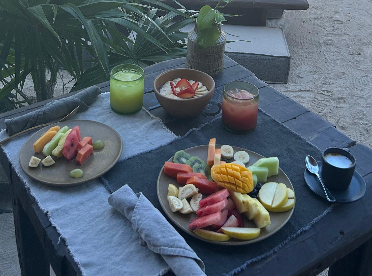 Nômade Holbox Our Nômade Holbox table — does everybody gravitate towards a particular table on holidays? This was ours! 