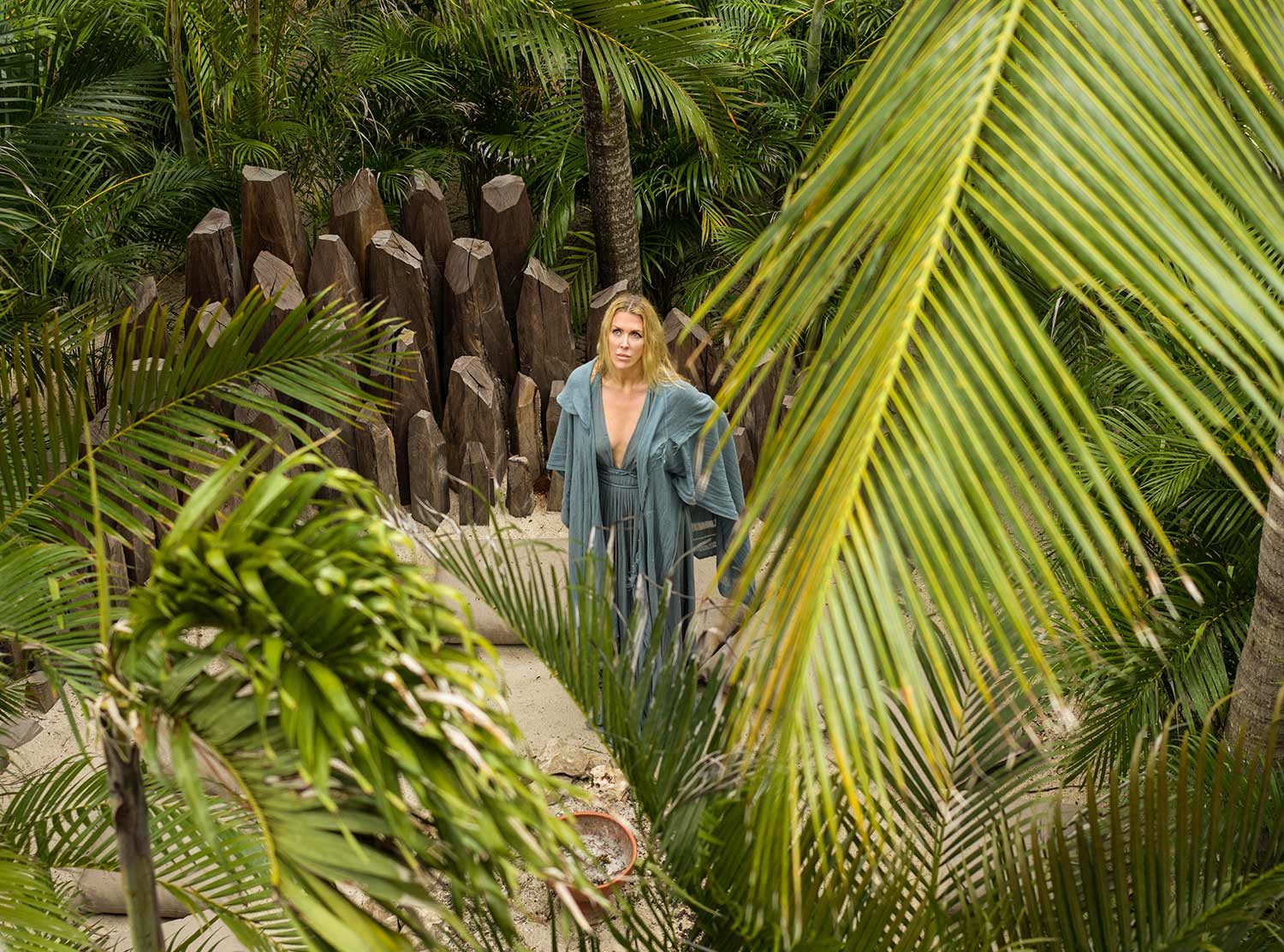 Nômade Holbox Standing in the sacred circle where the cacao ceremony was held. Every hotel should have one!