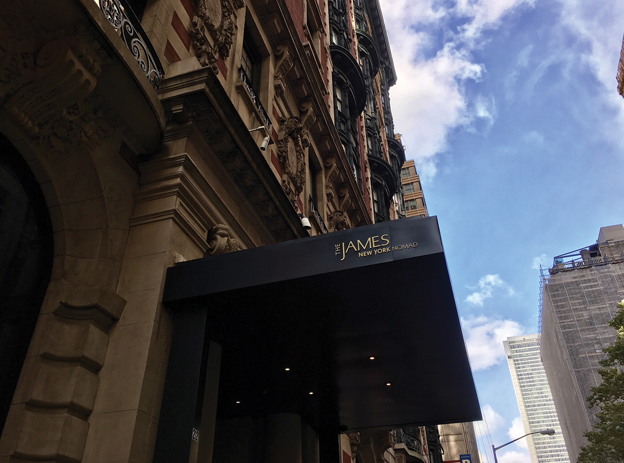 The James Nomad Crisp entrance to the sparkling new property.