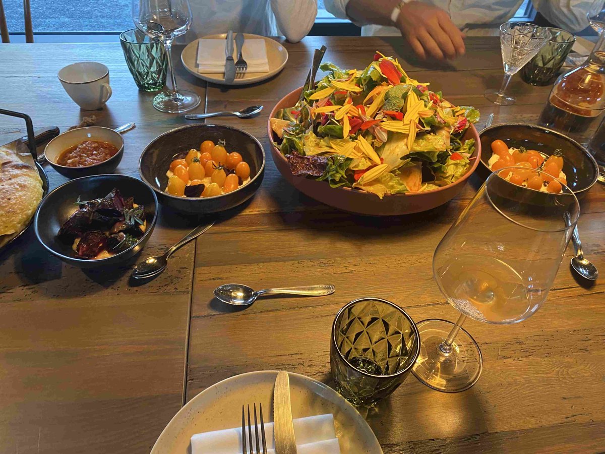 Michelberger Farm Communal dinner with fare sourced straight from the garden behind us